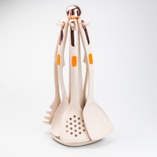 Набір кухонного приладдя на підставці TS Kitchen 6 штук бежевий (HP27473K)