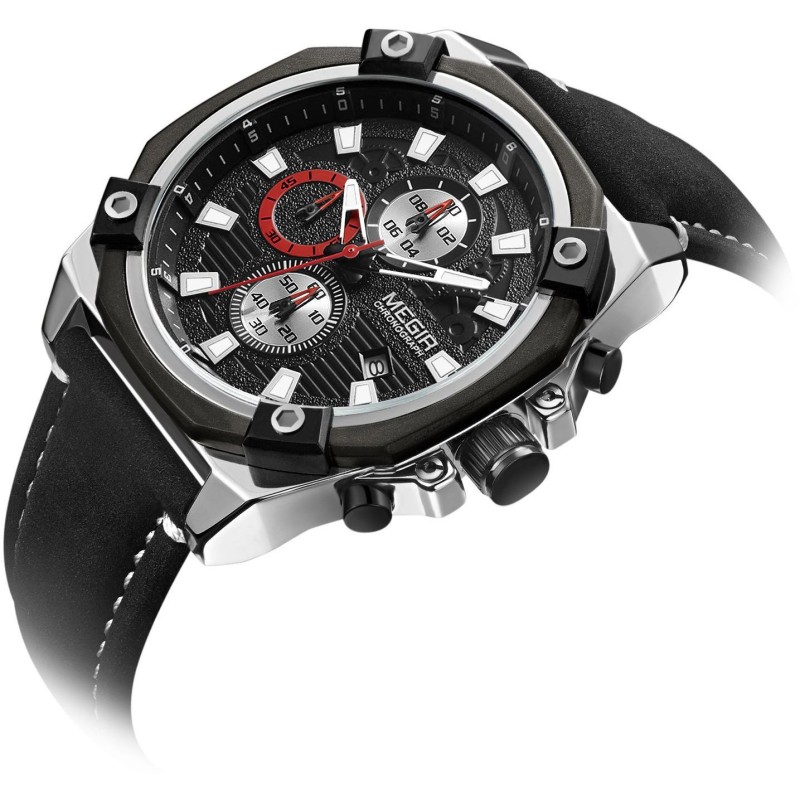 Годинник Megir Silver Black MG2054 (ML2054GBK-1)