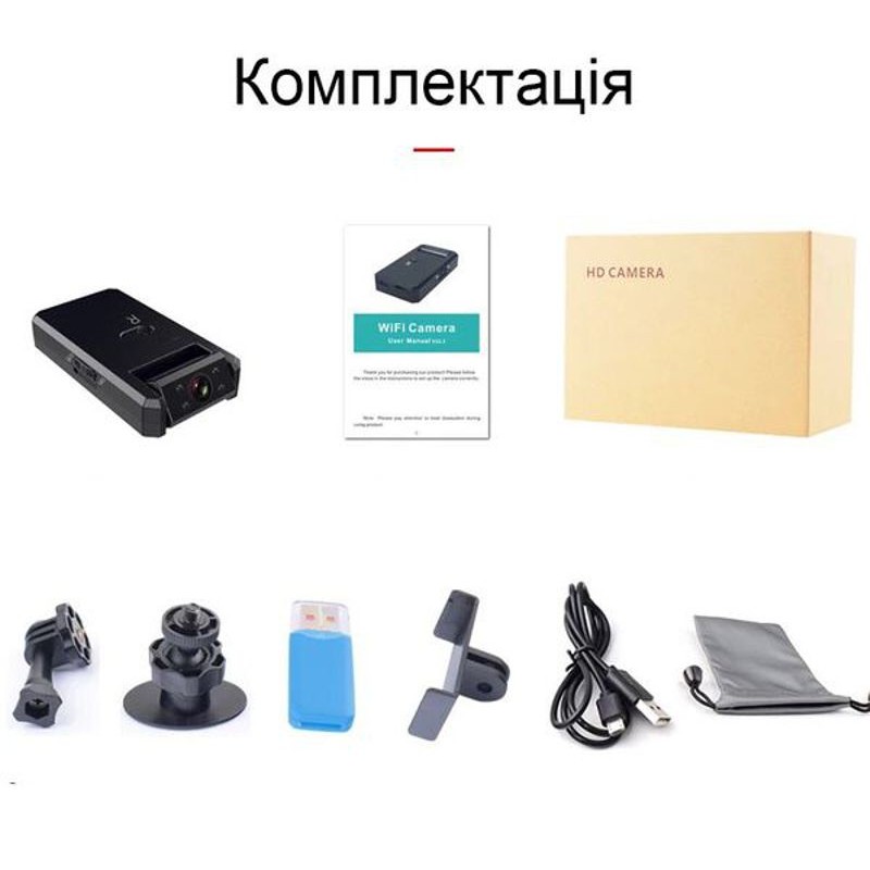 Міні камера wifi з поворотним об'єктивом Wsdcam WD6, до 5 годин автономної роботи, датчик руху, підсвітка