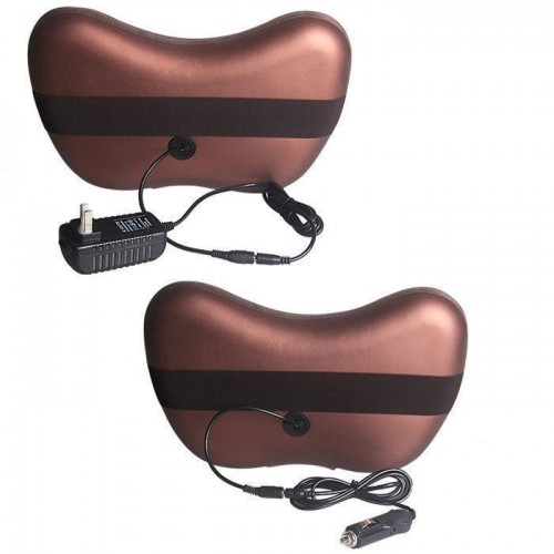 Масажер подушка для спини та шиї Massage pillow GHM 8028 Brown (kz011-hbr)