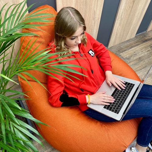 Крісло Мішок Груша Рогожка 150х100 Студія Комфорту Великий оранжевий Крісло Мішок Груша Рогожка 150х100 Студія Комфорту Великий оранжевий