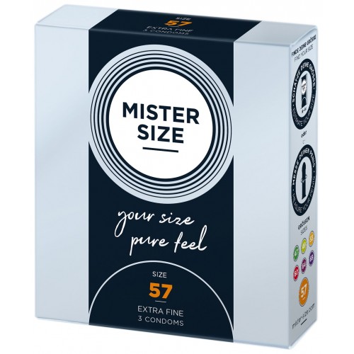 Презервативи Mister Size - pure feel - 57 (3 condoms), товщина 0,05 мм в інтернет супермаркеті PbayMarket!