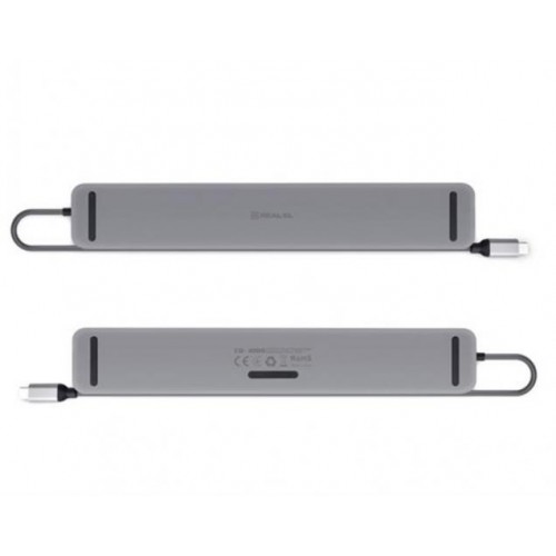 Концентратор REAL-EL CQ-1000 USB3.0х3/USB-C/HDMI/VGA/RJ45/SD/TF/3.5mm audio, 0.4m, Space Grey в інтернет супермаркеті PbayMarket!