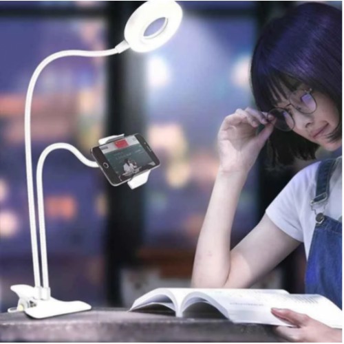 Тримач гнучкий VigohA Professional Live Stream для телефону на прищіпці з селфі LED кільцем Тримач гнучкий VigohA Professional Live Stream для телефону на прищіпці з селфі LED кільцем