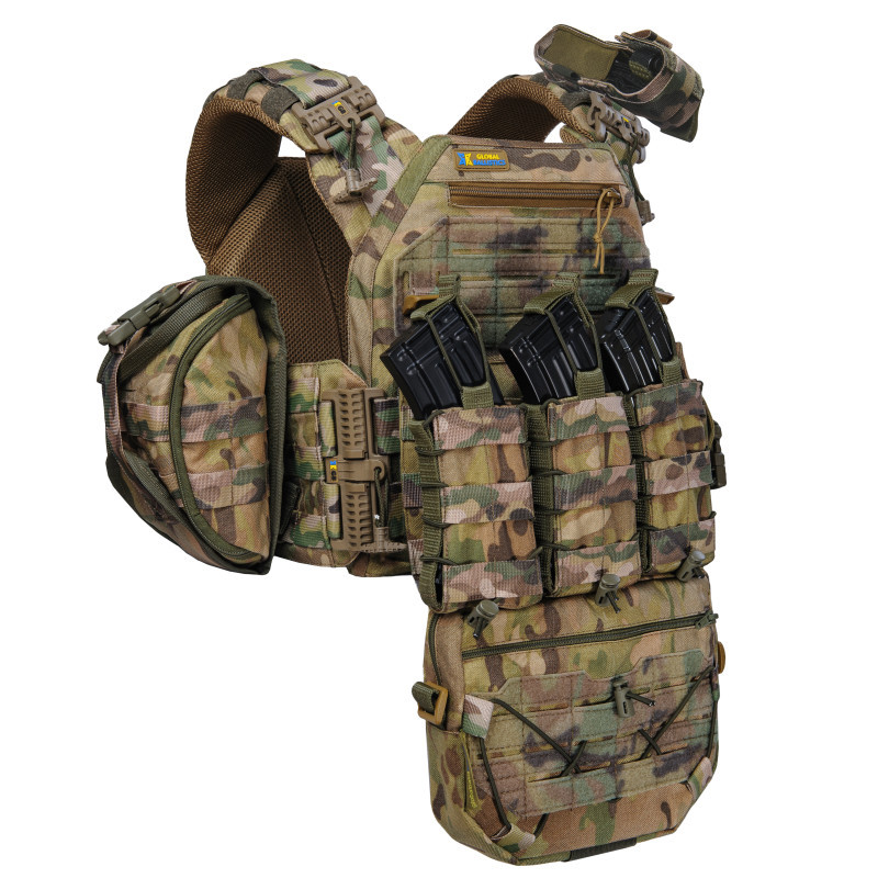 Плитоноска тактична зі швидким скиданням з підсумками No Brand Warmor Gen.3 Pro Max One Size Мультикам (2396567744)