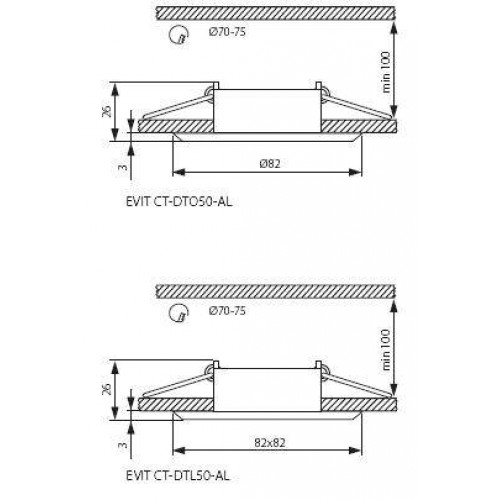 Точковий світильник Kanlux Evit 8.2x8.2x0.3 см Хром (Kan18560) Точковий світильник Kanlux Evit 8.2x8.2x0.3 см Хром (Kan18560)