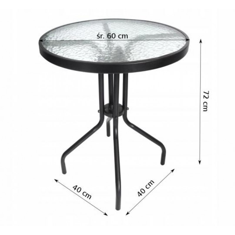 Стіл KONTRAST MAJORKA FI60 Чорний