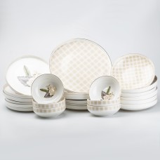 Столовий сервіз на 6 персон керамічний TS Kitchen Rose білий (HP23414)