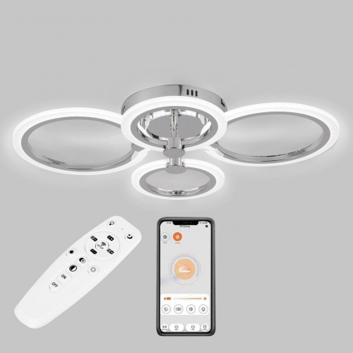 Стельова LED люстра Sunlight 5333/2+2 хром