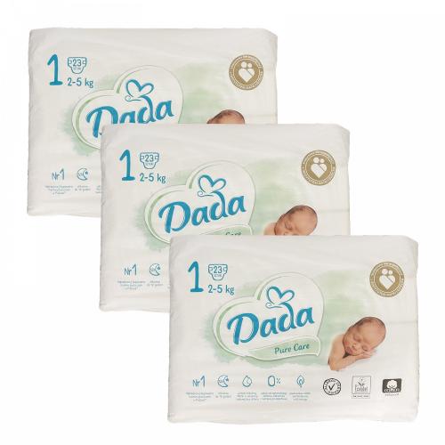 Підгузники Dada Pure Care 1 (2-5 кг) 69 шт в інтернет супермаркеті PbayMarket!