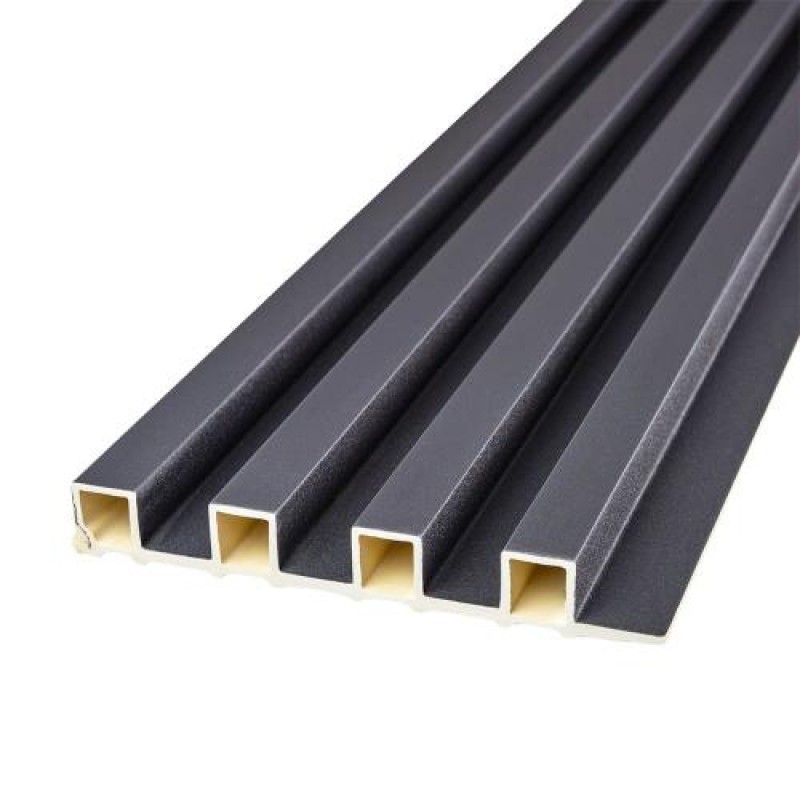 Декоративна стінова рейка Sticker Wall WPC Чорний 160x3000x23 мм (SW-00001861)