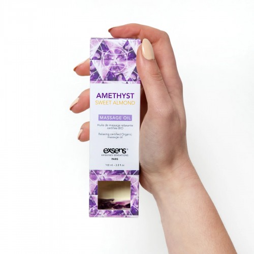 Масажна олія EXSENS Amethyst Sweet Almond (розслаблювальна, з аметистом) 100мл, натуральна в інтернет супермаркеті PbayMarket!