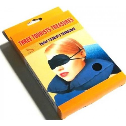 Набір 3 в 1 Подушка Маска Беруші Надувна Подушка Travel Набір 3 в 1 Подушка Маска Беруші Надувна Подушка Travel