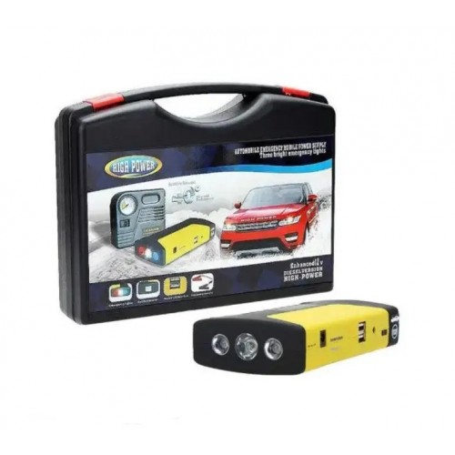 Пусковий автомобільний пристрій для акумулятора з компресором у валізі JUMP STARTER Power Bank 50800mAh