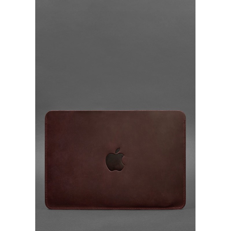 Шкіряний чохол для MacBook 14 дюйм Бордовий Crazy Horse BlankNote