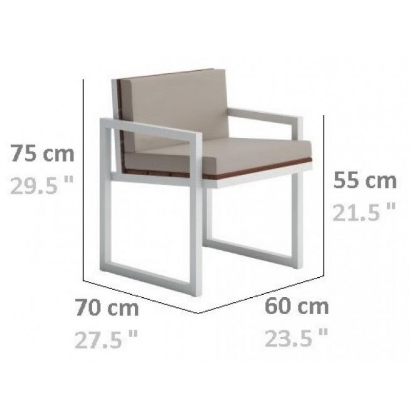 Обіднє крісло у стилі Loft NS-1093 780x600x700 мм Белый