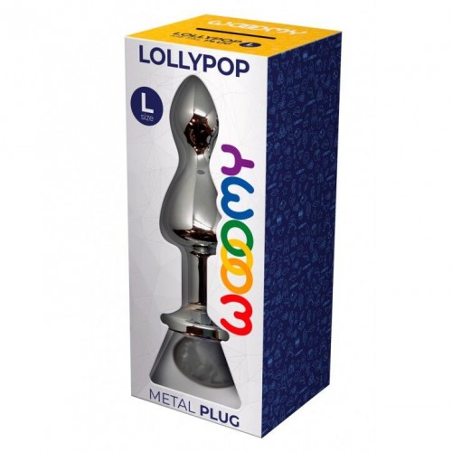 Металева анальна пробка Wooomy Lollypop Double Ball Metal Plug L, діаметр 3,5 см, довжина 10,5 см в інтернет супермаркеті PbayMarket!