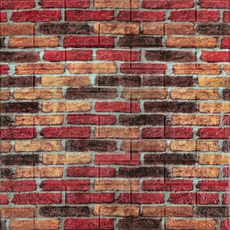 Самоклеюча декоративна 3D панель під бежево-коричневу цеглу катеринослав 700x770x5мм (047) Sticker Wall SW-00000026