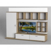 Стінка в вітальню Тиса Мебель Вітальня-225 Сонома Білий 1620x450x2130 мм