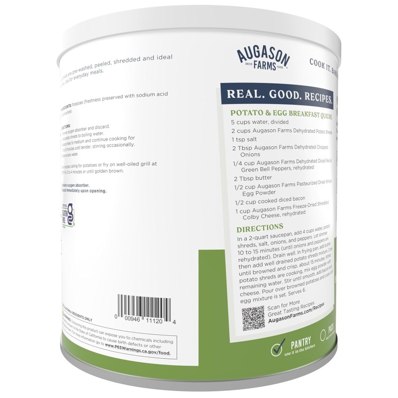 Сублімована картопля з великим терміном придатності 25 років Augason Farms, 31 порція