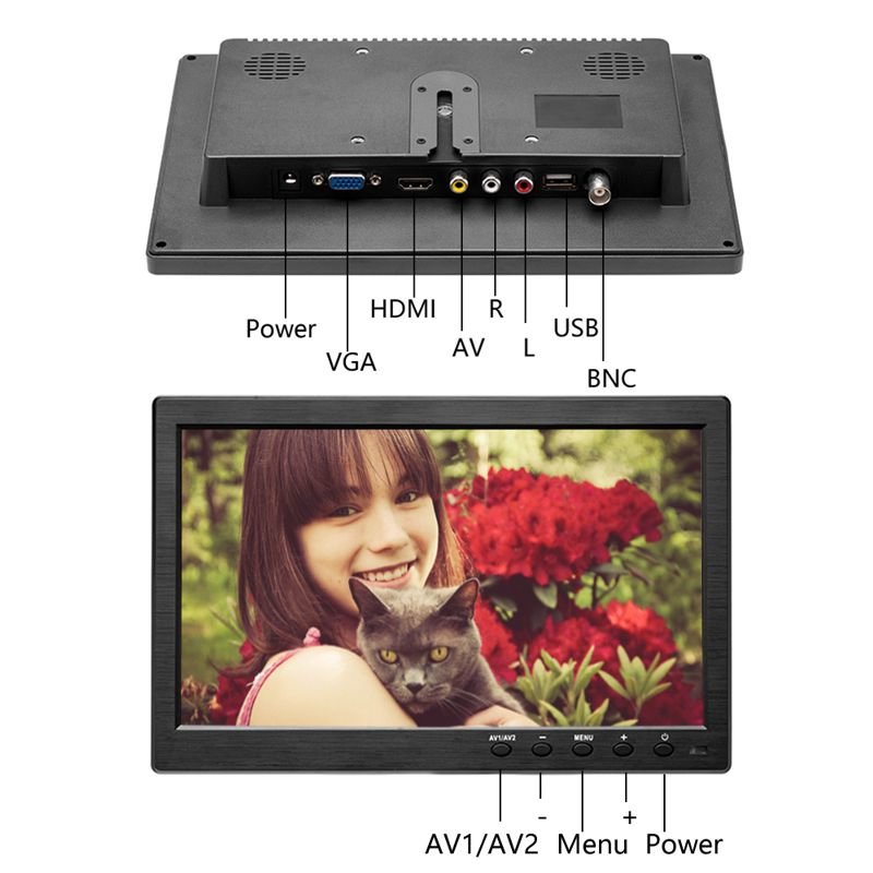 Автомобільний монітор 10 дюймів для камери заднього виду Nectronix P101 (без кабелів підключення)