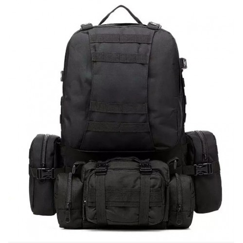 Рюкзак тактичний No Brand Oxford 52 л Чорний (1713180341)