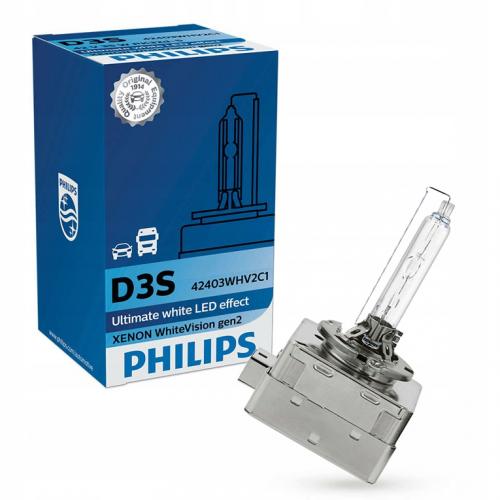 Автолампа ксенон PHILIPS 42403WHV2C1 D3S 42V 35W PK32d-5 WhiteVision gen2 5000K в інтернет супермаркеті PbayMarket!