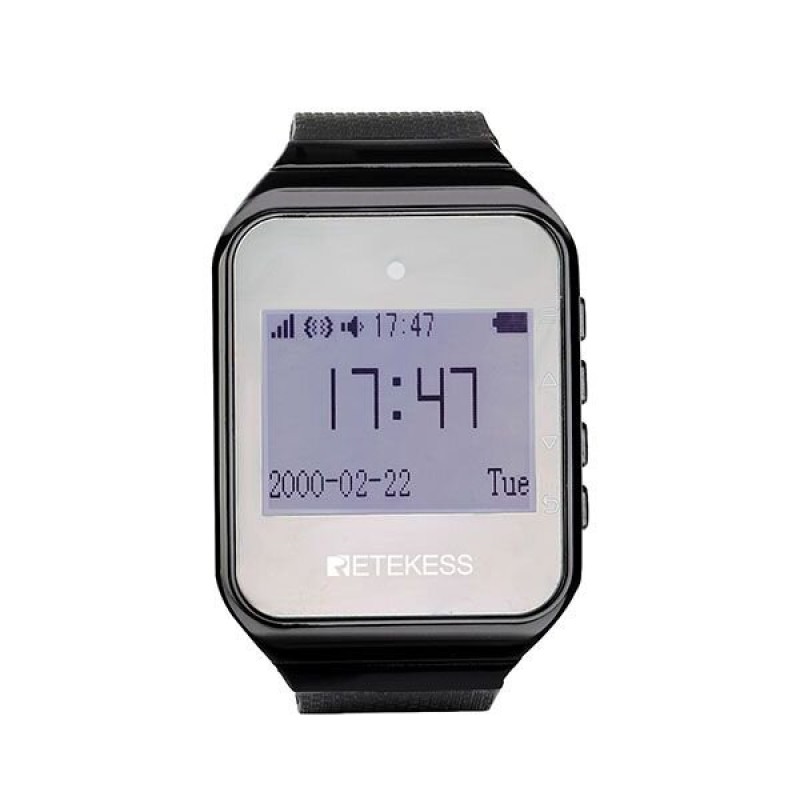 Годинник пейджер для офіціантів з російським меню Retekess TD108, чорний