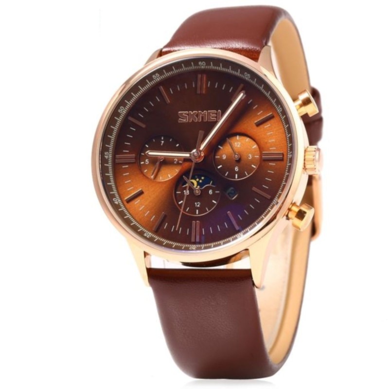 Годинник Skmei 9117 Gold Case Brown Dail BOX (9117BOXGBR)