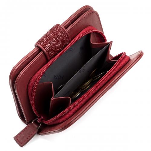 Гаманець жіночий STINGRAY LEATHER 18092 із натуральної шкіри морського ската Бордовий, Бордовий Гаманець жіночий STINGRAY LEATHER 18092 із натуральної шкіри морського ската Бордовий, Бордовий