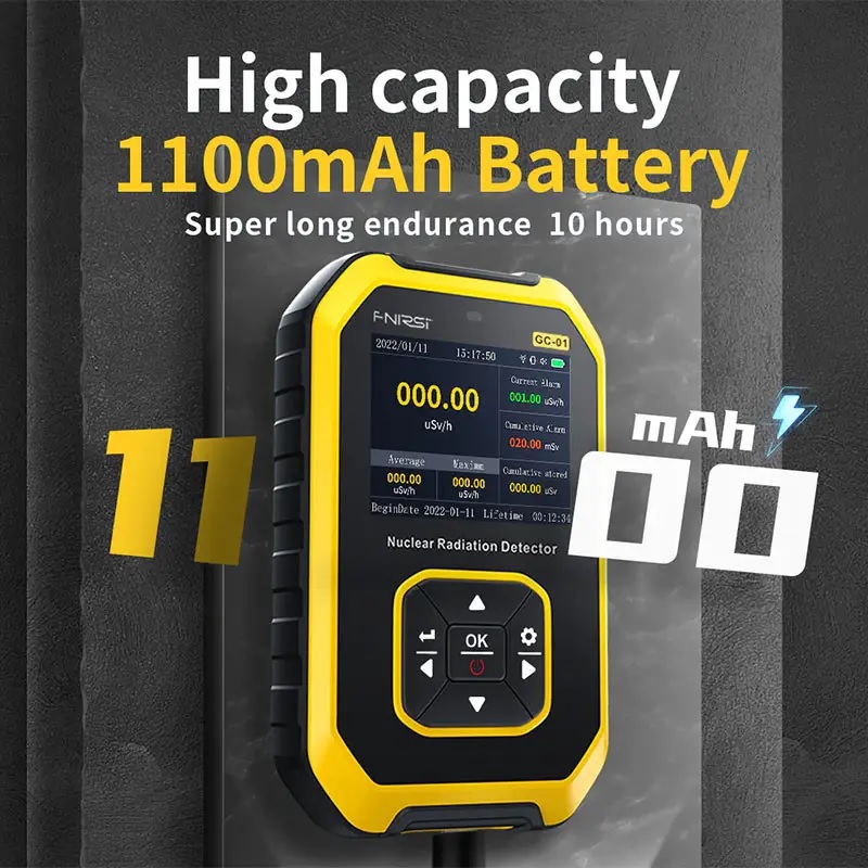 Дозіметр радіації професійний радіометр Fnirsi GC-01, акумуляторний