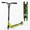 Самокат трюковий Best Scooter Skull Warrior HIC-система пеги алюмінієвий диск та дека 100 кг Green and yellow (106841)