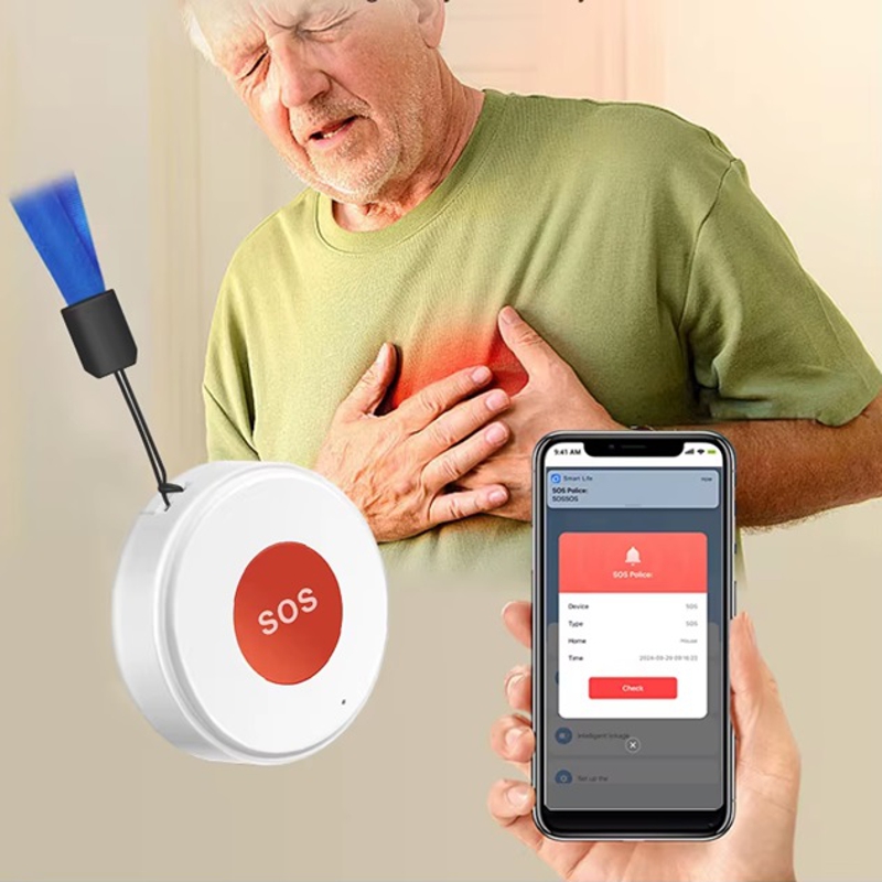 Wifi кнопка SOS для літніх та хворих людей для екстреного виклику допомоги Nectronix ER-W1, додаток Tuya Smart