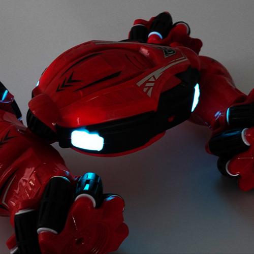 Трукова дрифт машинка перевертень 26см на радіокеруванні жестами та пультом YT Drift Stunt Car 510 звукові та світлові ефекти обертання на 360° Червона