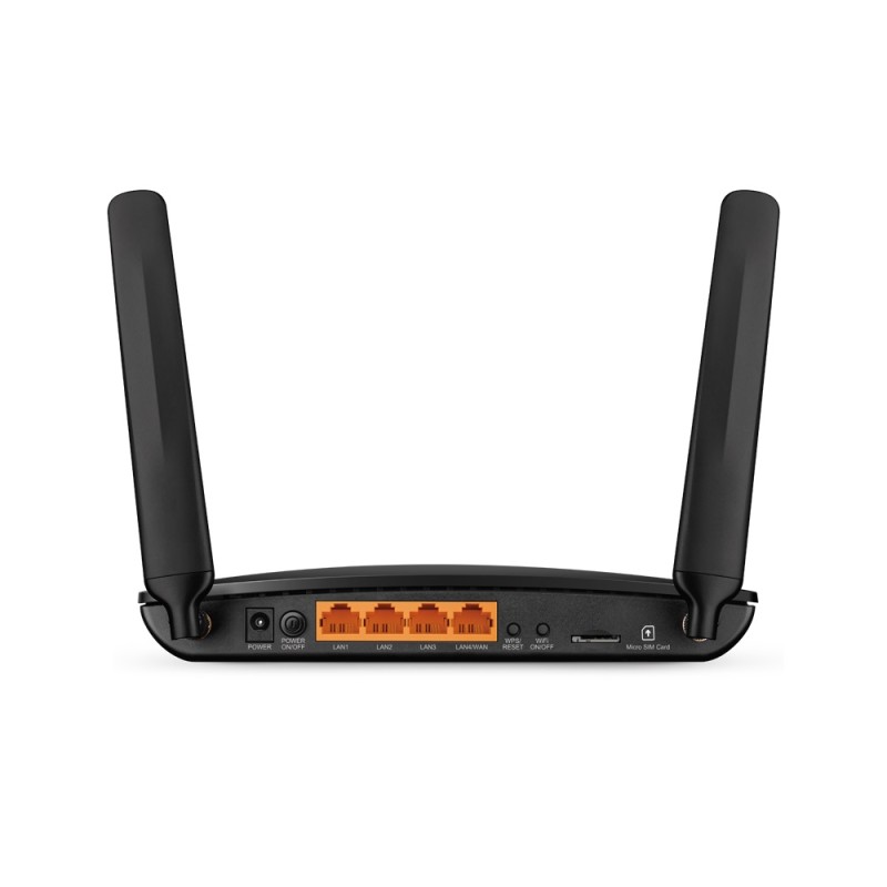 Бездротовий маршрутизатор TP-LINK TL-MR6400 N300, 1xFE LAN/WAN, 3xFE LAN, 1xSimCardSlot, 2 зовнішні антени LTE, 2 внутр. антени (TL-MR6400)