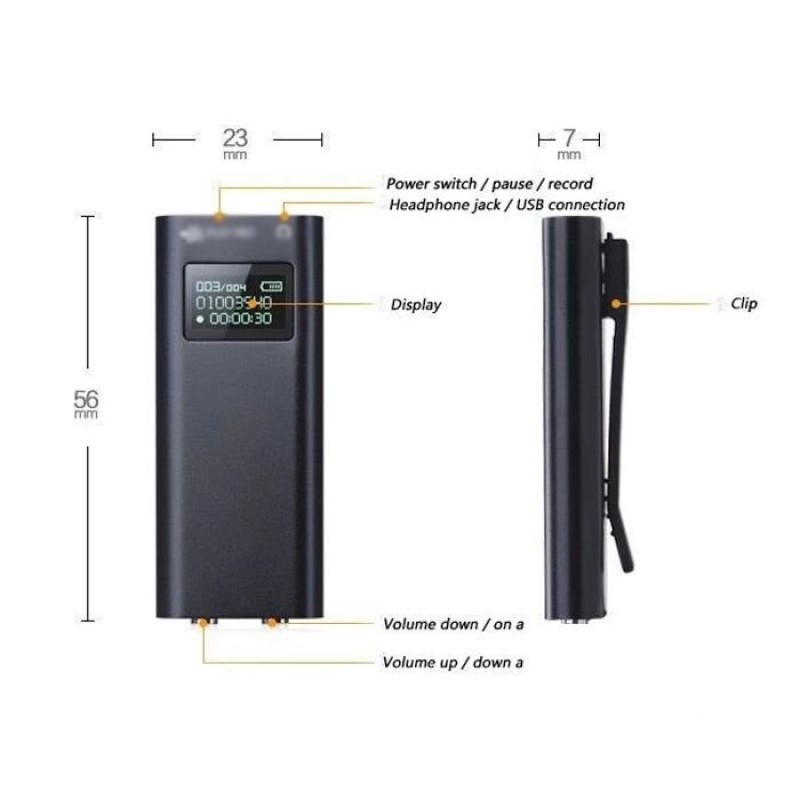 Міні диктофон з активацією на звук 8Gb з LCD екраном JNN Q25