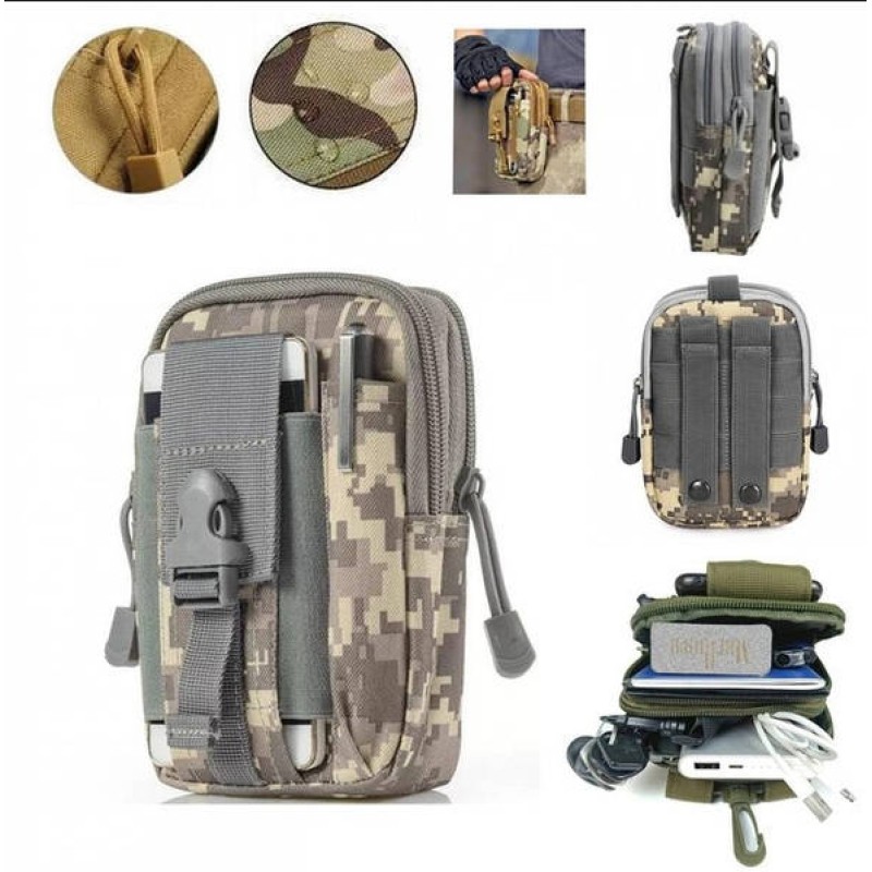 Тактична сумка на пояс органайзер Military 18х13х3 см Сірий Піксель