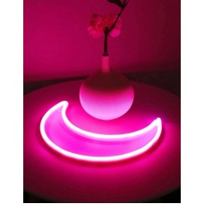 Настінний неоновий світильник нічник Місяць рожевий Angel
