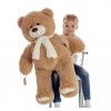 Плюшевий ведмедик Mister Medved з шарфиком Денні 110 см Латте (095)