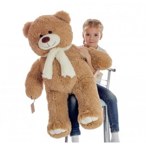 Плюшевий ведмедик Mister Medved з шарфиком Денні 110 см Латте (095) Плюшевий ведмедик Mister Medved з шарфиком Денні 110 см Латте (095)