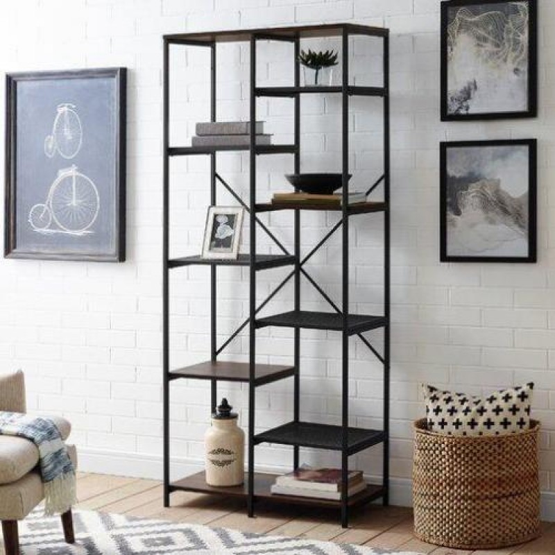 Стелаж для зберігання в стилі Loft Чорний NS-1811 1780x800x350 мм