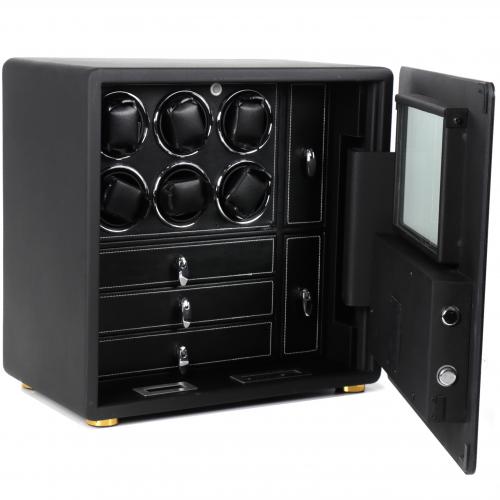 Сейф Salvadore для підзаводу 6 годинників Mini Black Safe 440х260х440 мм Чорний Сейф Salvadore для підзаводу 6 годинників Mini Black Safe 440х260х440 мм Чорний
