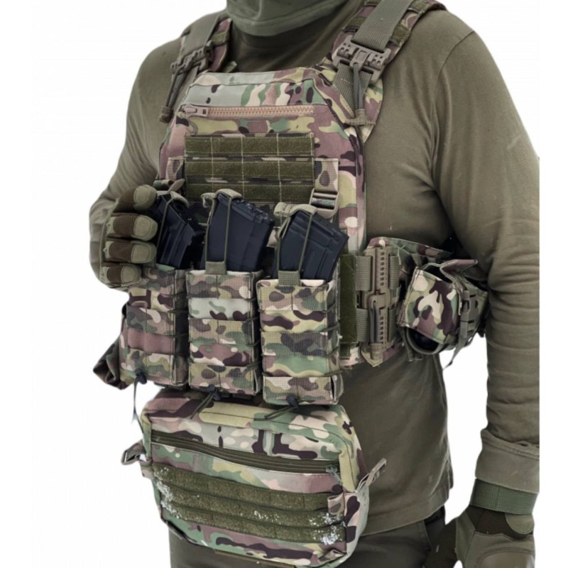 Плитоноска без плит з підсумками No Brand KR Cordura 1000D One Size Мультикам (1724442970)