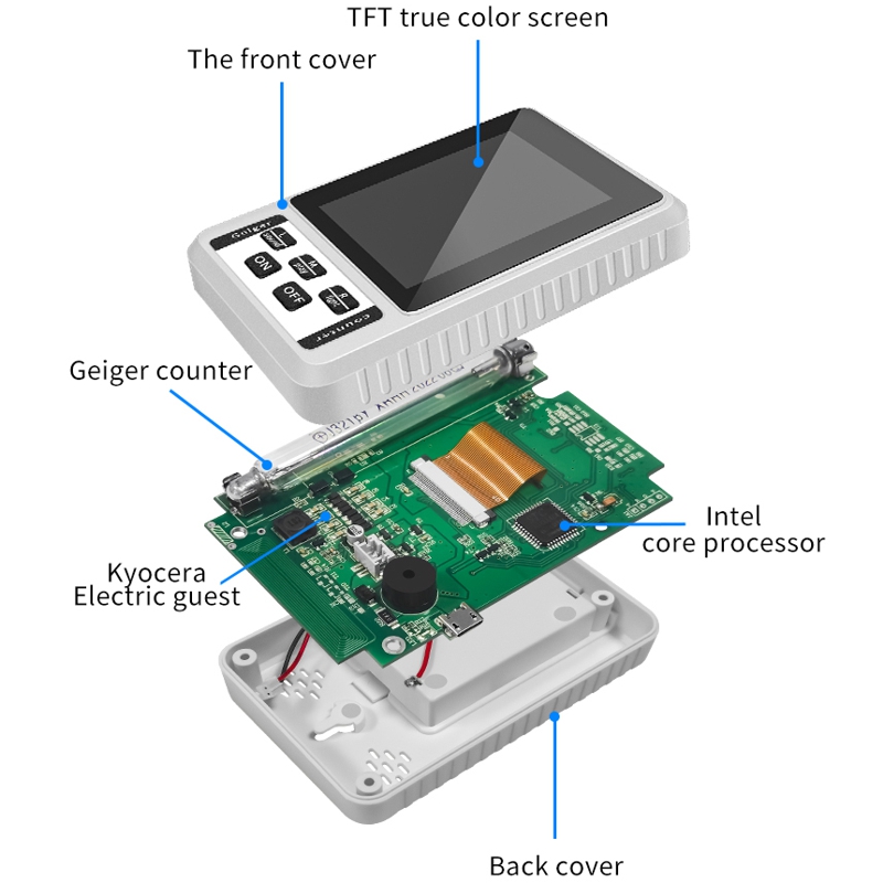 Дозиметр радіації побутовий радіометр лічильник Гейгера Nectronix BR-9B-XR1, білий