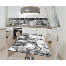 Наклейка 3Д вінілова на стіл Zatarga «Вугільний дим» 600х1200 мм для будинків, квартир, столів, кав'ярень.