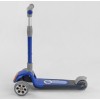 Самокат триколісний Best Scooter складане алюмінієве кермо, 3 колеса PU зі світлом Black/Blue (102024)