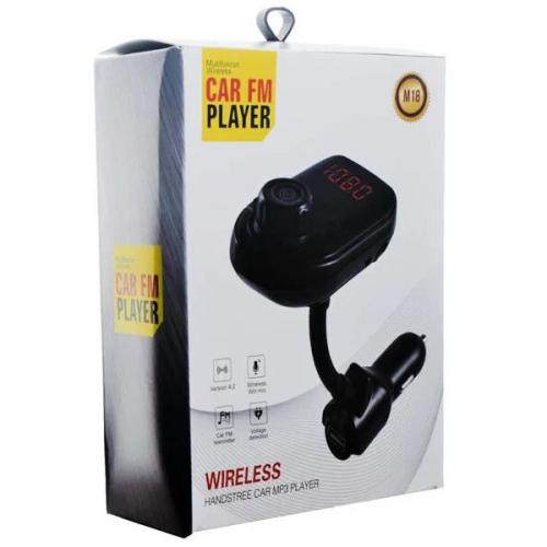 Автомобільний FM модулятор трансмітер M18 Black (av107-hbr) Автомобільний FM модулятор трансмітер M18 Black (av107-hbr)