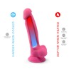 Фалоімітатор SilexD Johnny Pink Glow in the dark, двошаровий, силікон+Silexpan, діаметр 3,5см в інтернет супермаркеті PbayMarket!