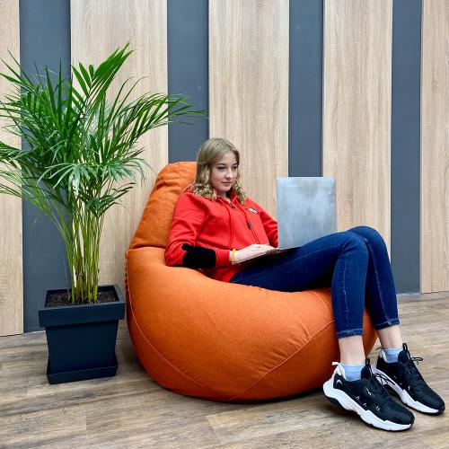 Крісло Мішок Груша Рогожка 150х100 Студія Комфорту Великий оранжевий Крісло Мішок Груша Рогожка 150х100 Студія Комфорту Великий оранжевий