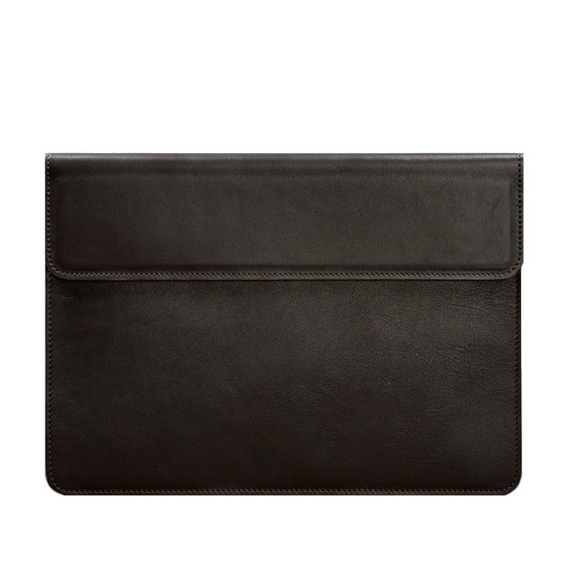 Шкіряний чохол-конверт на магнітах для MacBook 14 Темно-коричневий BlankNote